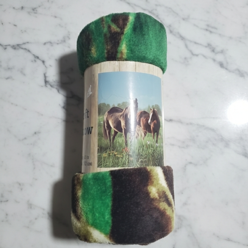Green and Brown Camouflage Blanket